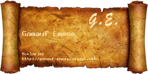 Gamauf Emese névjegykártya